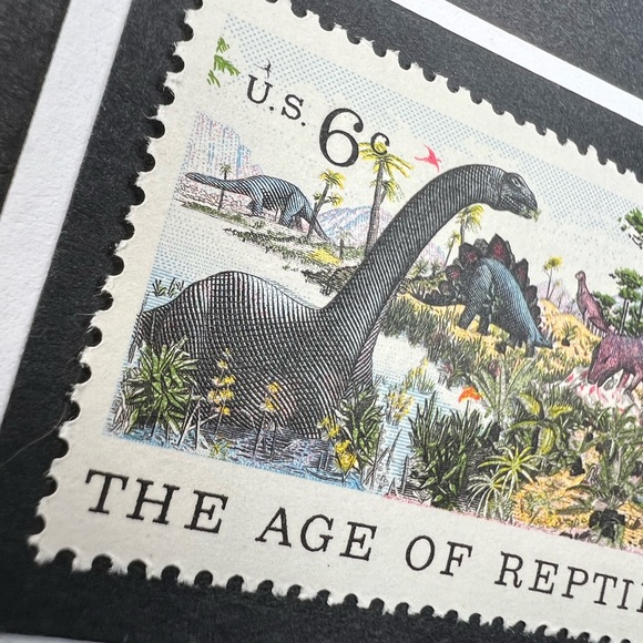 Dinosaurs. The age of reptiles framed postage stamp 4x4 vintage USA #1390 - Picture 4 of 4